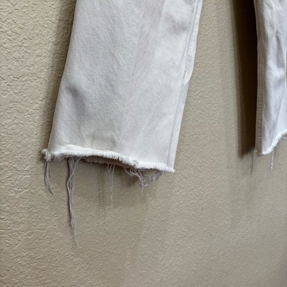 Zara Jeans White Denim Raw Hem The Grunge Pants Women’s 6 - Picture 4 of 13